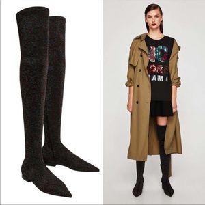 Zara Black Over the Knee Boots